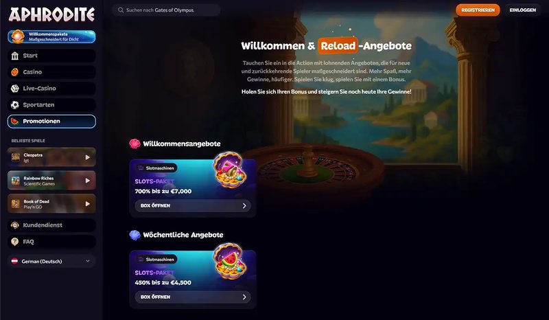 Experience the Allure of Aphrodite Casino in the UK Gaming Scene